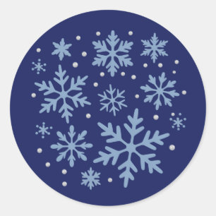 Cute Snowflake Christmas Winter Holiday Cosy Xmas  Classic Round Sticker