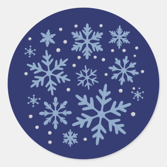Cute Snowflake Christmas Winter Holiday Cozy Xmas  Classic Round Sticker (Front)