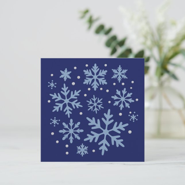 Cute Snowflake Christmas Winter Holiday Cozy Xmas  Invitation (Standing Front)