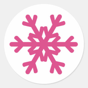 Cute Snowflake Hot Pink Winter Stickers