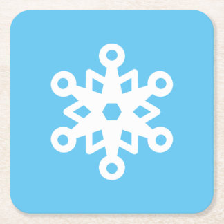 Cute Snowflake Square Paper Coaster