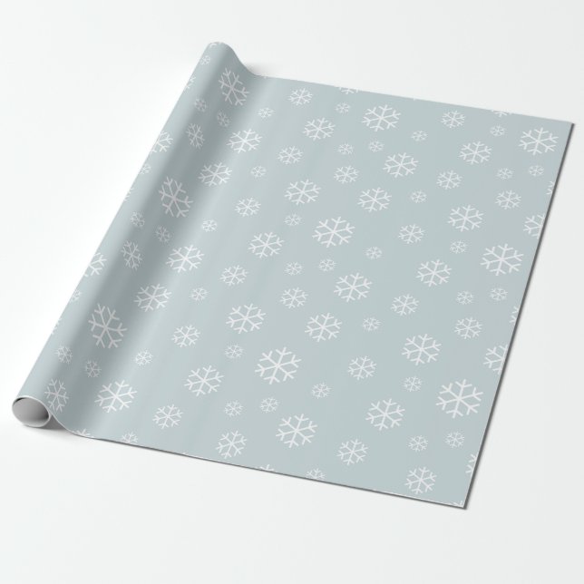 Cute Snowflake Wrapping Paper (Unrolled)