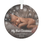 Cute Snowflakes Baby Photo My First Christmas