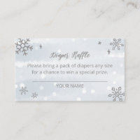Cute Snowflakes Winter Baby Shower Diaper Raffle