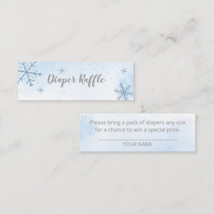  Cute Snowflakes Winter Baby Shower Diaper Raffle  Mini Business Card