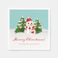 Cute Snowman And Personalizable Name Christmas