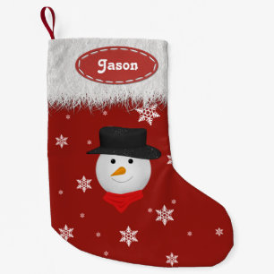 Cute Snowman and Snowflakes - Christmas Stockings