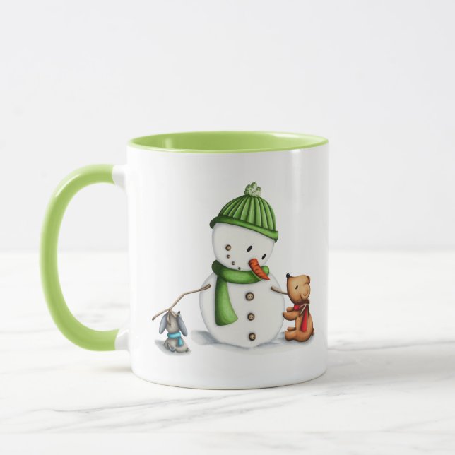 Cute Snowman Animals Mug (Left)