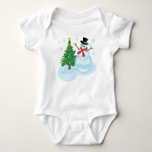 Cute Snowman Baby Bodysuit