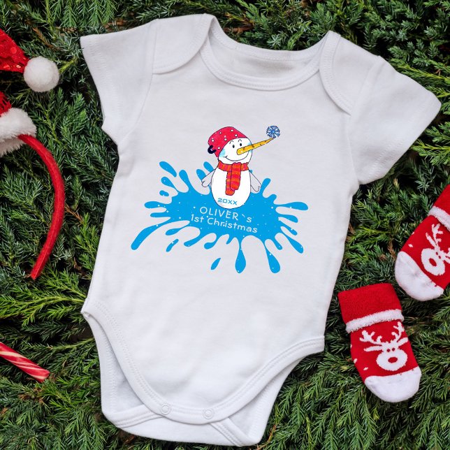 Cute Snowman Baby`s First Christmas Baby Bodysuit (Creator Uploaded)
