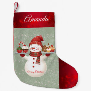 Cute Snowman Baker Christmas Stocking