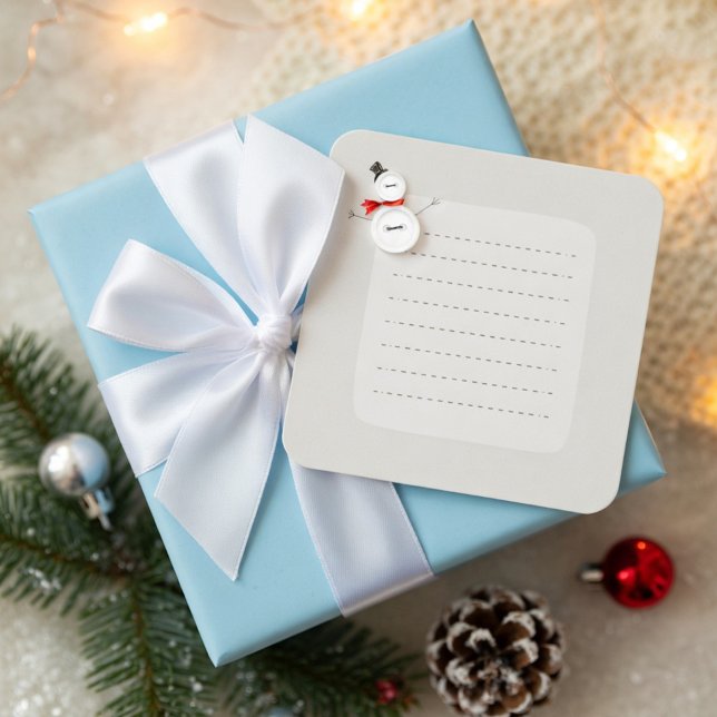 Cute Snowman Button Design Holiday Enclosure Card (Creator Uploaded)