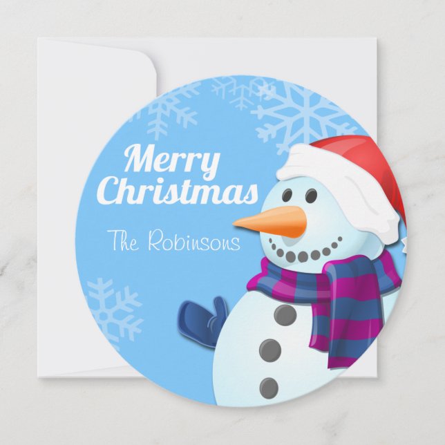 Cute Snowman Christmas Card (Front)