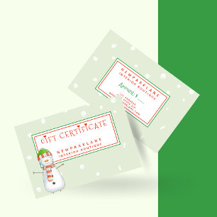 Cute Snowman - Christmas Gift Certificate