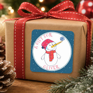 Cute Snowman Christmas Gift Tag for Kids