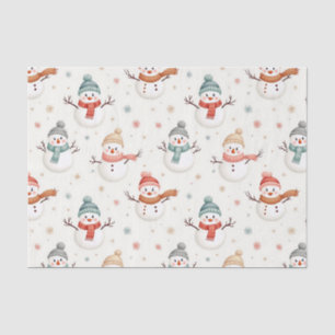 Cute snowman Christmas pattern Tissue Paper