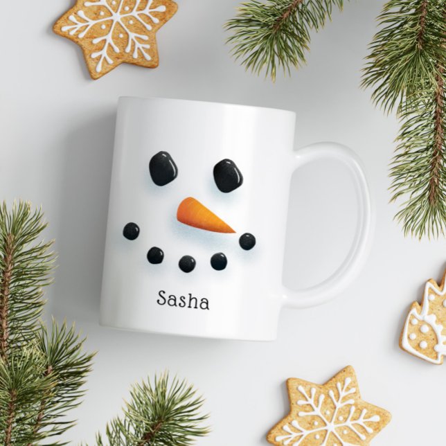 Cute Snowman Christmas Personalised Holiday Coffee Mug (Creator Uploaded)