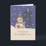 Cute Snowman Christmas Son & Daughter In Law Holiday Card<br><div class="desc">card</div>