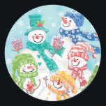 Cute Snowman Christmas sticker<br><div class="desc">Cute sticker for your Christmas cards. Close your envelopes with a bit of Holiday Cheer with these delightful Christmas seals.</div>