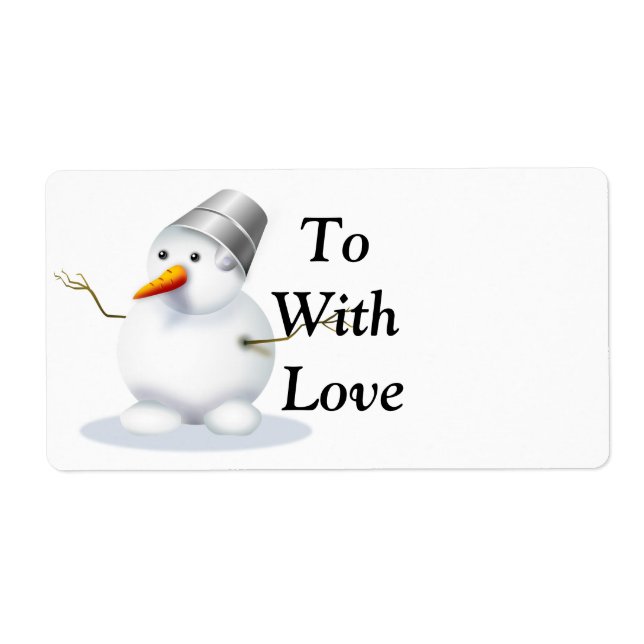 Cute snowman Christmas sticker gift tags (Front)