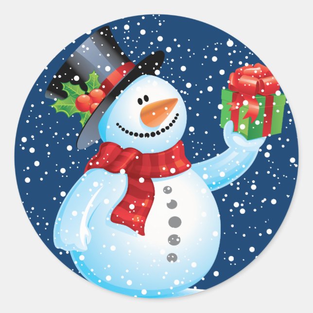 Cute Snowman Christmas stickers (Front)