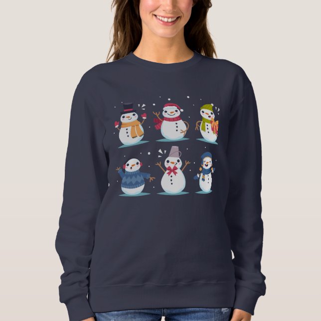Cute Snowman Christmas Sweater Jumper (Front)