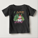 Cute snowman Christmas theme Baby T-Shirt<br><div class="desc">Cute snowman Christmas theme baby T-shirt for your bundle of joy. Gift your friends,  Relatives,  Neighbours and acquaintances.</div>