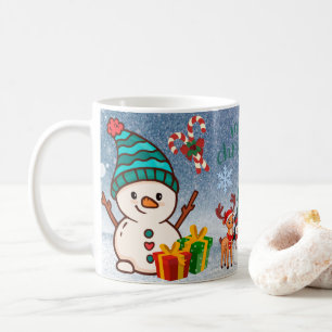 Cute Snowman Christmas with Candy Canes Gifts Coffee Mug