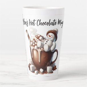 Cute Snowman Cocoa Design Latte Mug