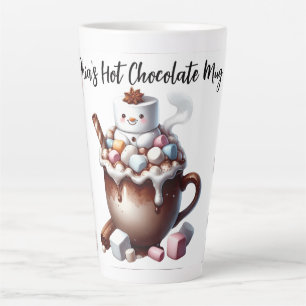 Cute Snowman Cocoa Design Latte Mug