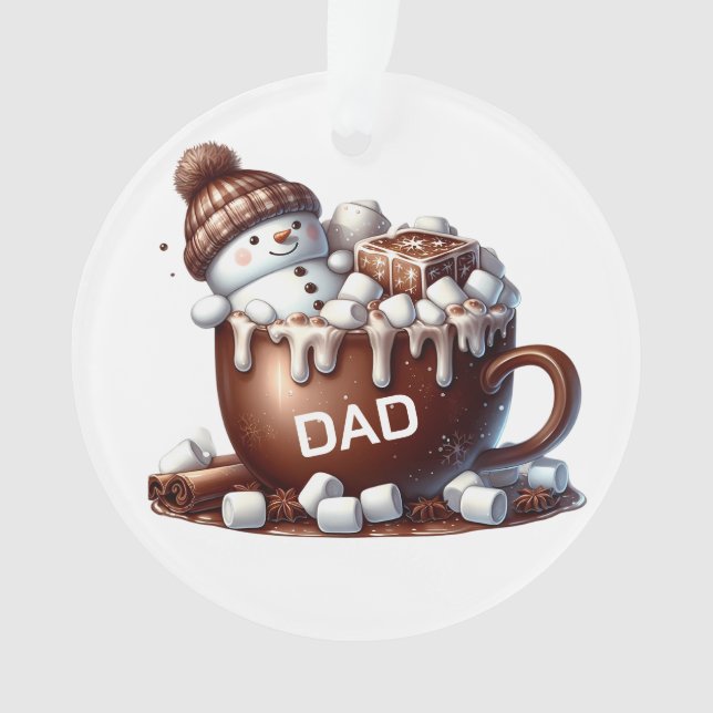 Cute Snowman Cocoa Design  Ornament (Front)