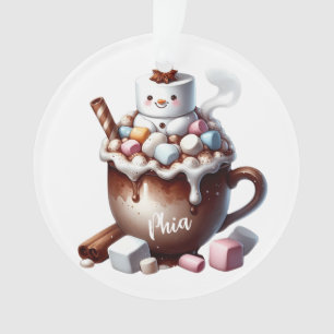 Cute Snowman Cocoa Design Ornament