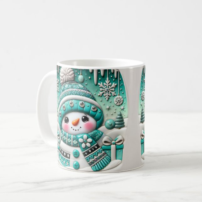 Cute Snowman Coffee Mug (Front Left)