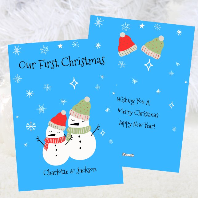 Cute Snowman Couple First Christmas Holiday (Cute Snowman Couple First Christmas Holiday)