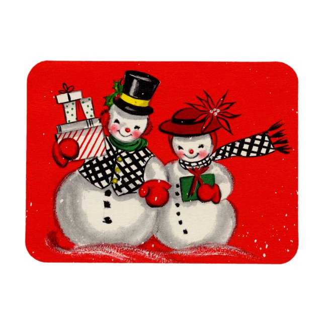 Cute Snowman Couple Magnet (Horizontal)