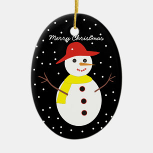 Cute snowman custom Christmas ornament