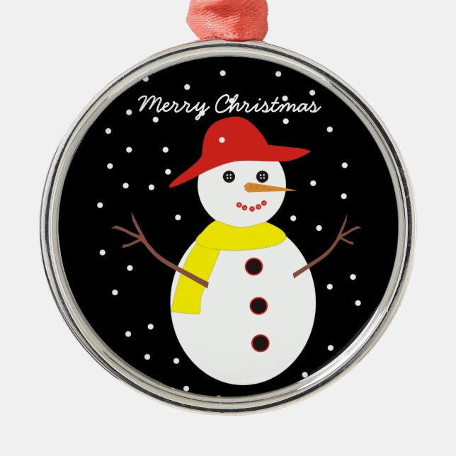 Cute snowman custom Christmas ornament (Front)