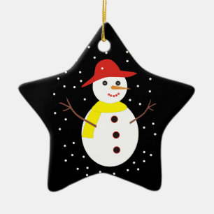 Cute snowman custom Christmas ornament