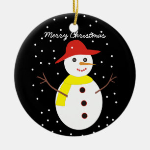 Cute snowman custom Christmas ornament