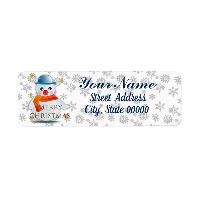 Cute Snowman Custom Return Address Label (Front)