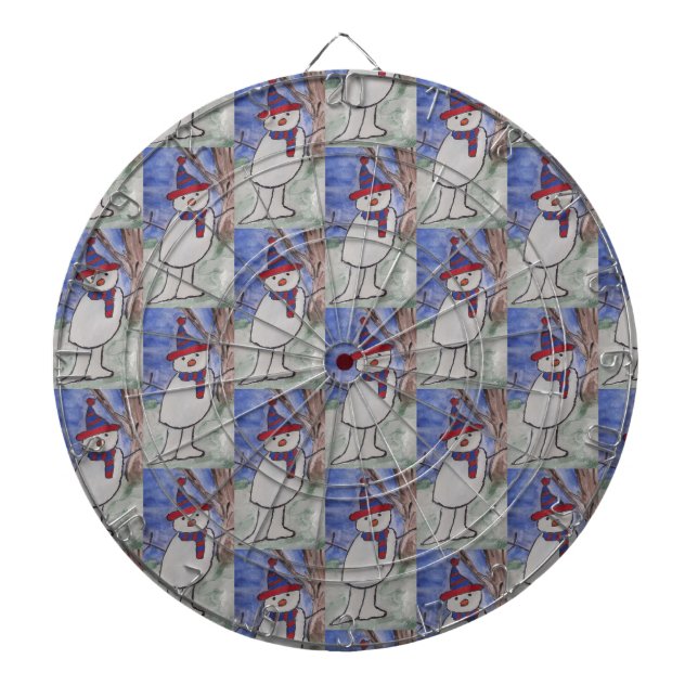 Cute Snowman Dartboard (Front)