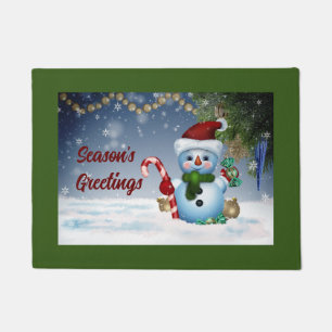 Cute Snowman Door Mat