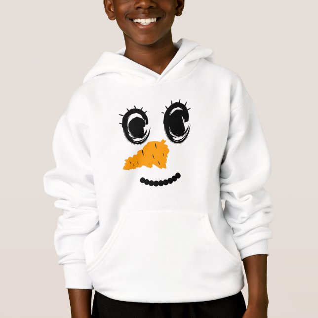 Cute Snowman Face – Minimal Christmas Brushstroke  (Front)