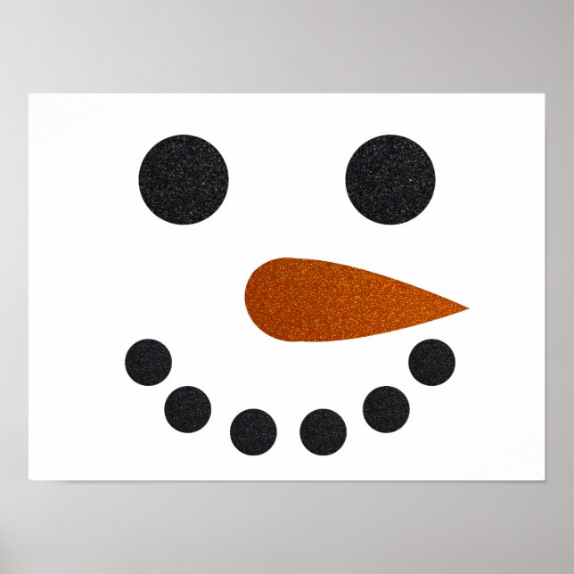 Cute Snowman Face Print Home Decor Art (Front)