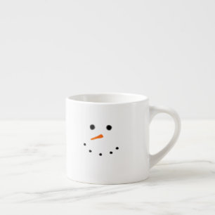 Cute Snowman Face White Expresso Mug