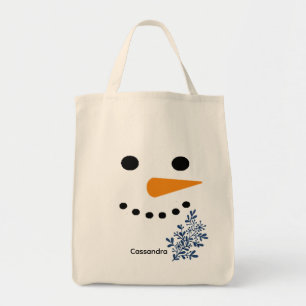 Cute Snowman Face Winter Christmas Gift Tote Bag