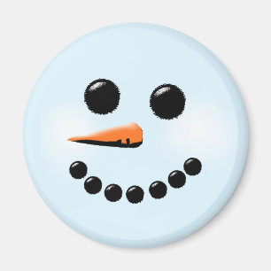 Cute Snowman Face Winter Holiday Snowmen Magnet