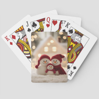 Cute Snowman Family Winter Christmas Playing Cards