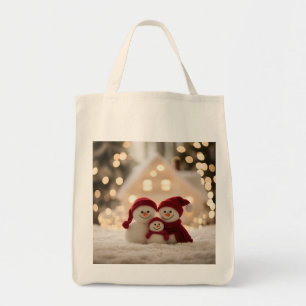 Cute Snowman Family Winter Christmas Tote Bag