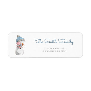 Cute Snowman Farm Return Address Label